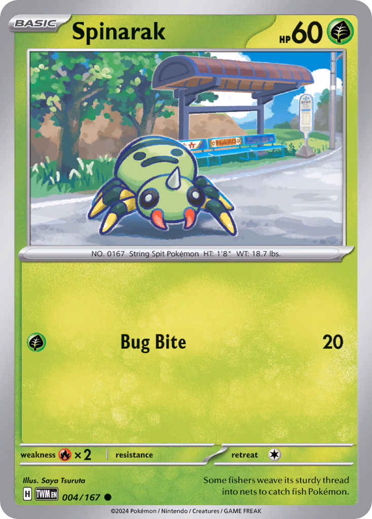 Spinarak Pokemon card (004/167, Twilight Masquerade)