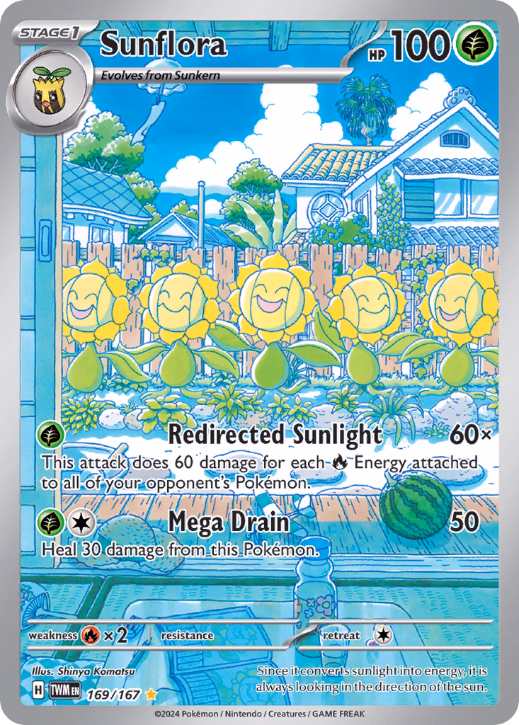Sunflora Pokemon card (169/167, Twilight Masquerade)