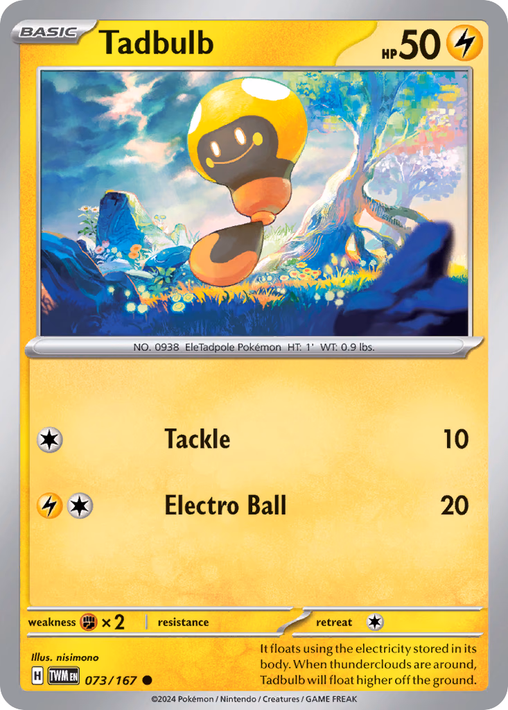 Tadbulb Pokemon card (073/167, Twilight Masquerade)