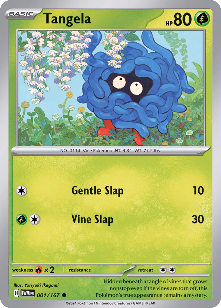 Tangela Pokemon card (001/167, Twilight Masquerade)