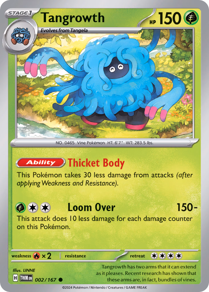 Tangrowth Pokemon card (002/167, Twilight Masquerade)