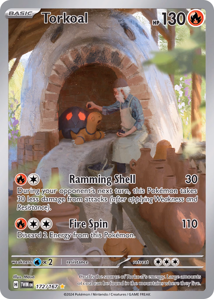 Torkoal Pokemon card (172/167, Twilight Masquerade)