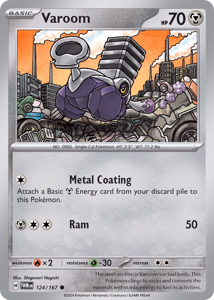 Varoom Pokemon card (124/167, Twilight Masquerade)