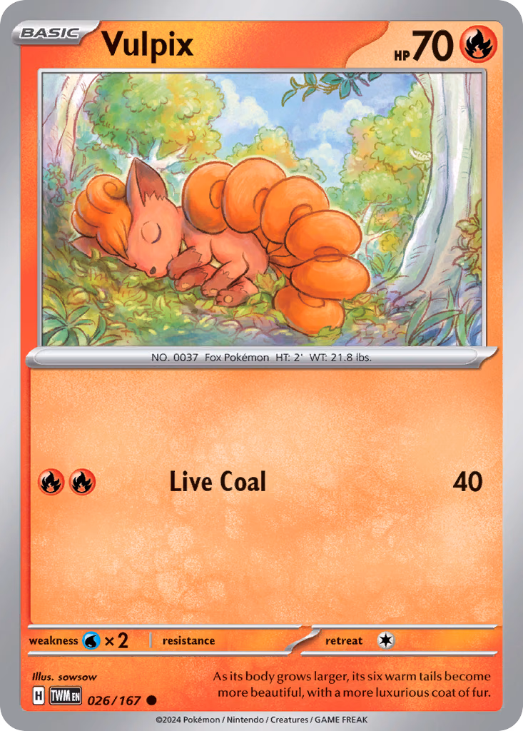 Vulpix Pokemon card (026/167, Twilight Masquerade)