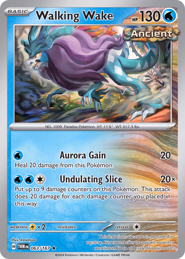 Walking Wake Pokemon card (063/167, Twilight Masquerade)