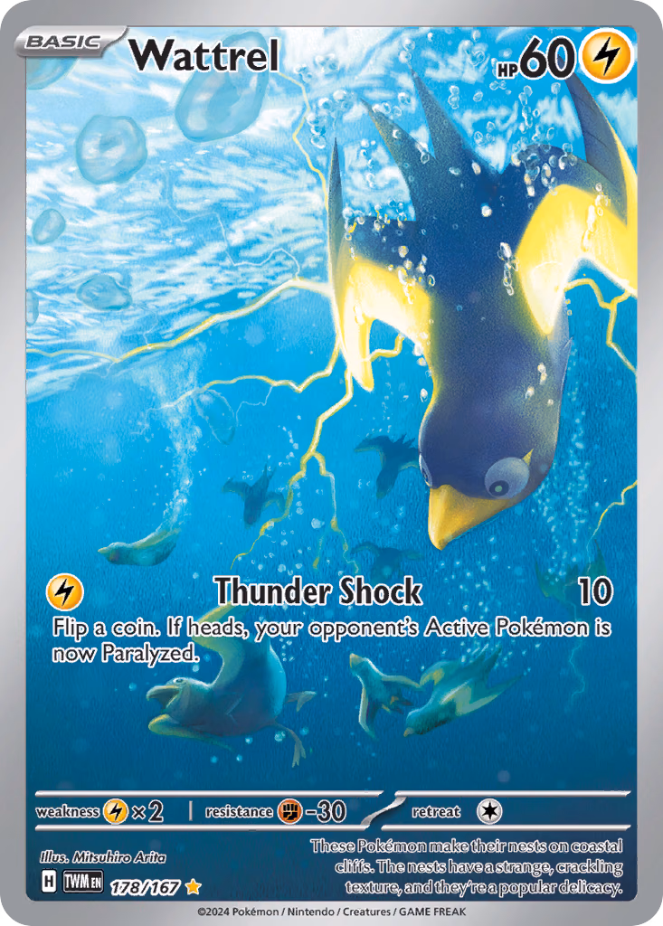 Wattrel Pokemon card (178/167, Twilight Masquerade)