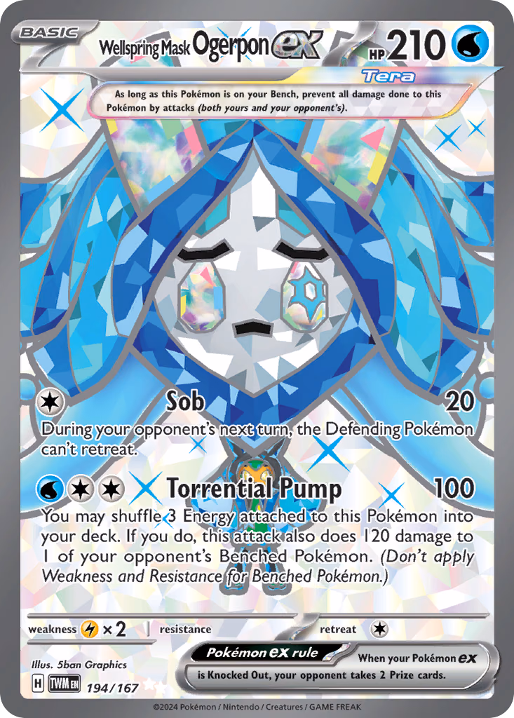 Wellspring Mask Ogerpon ex Pokemon card (194/167, Twilight Masquerade)