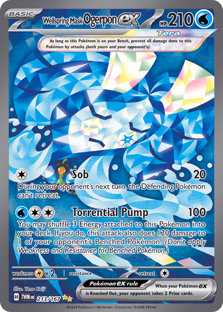 Wellspring Mask Ogerpon ex Pokemon card (213/167, Twilight Masquerade)