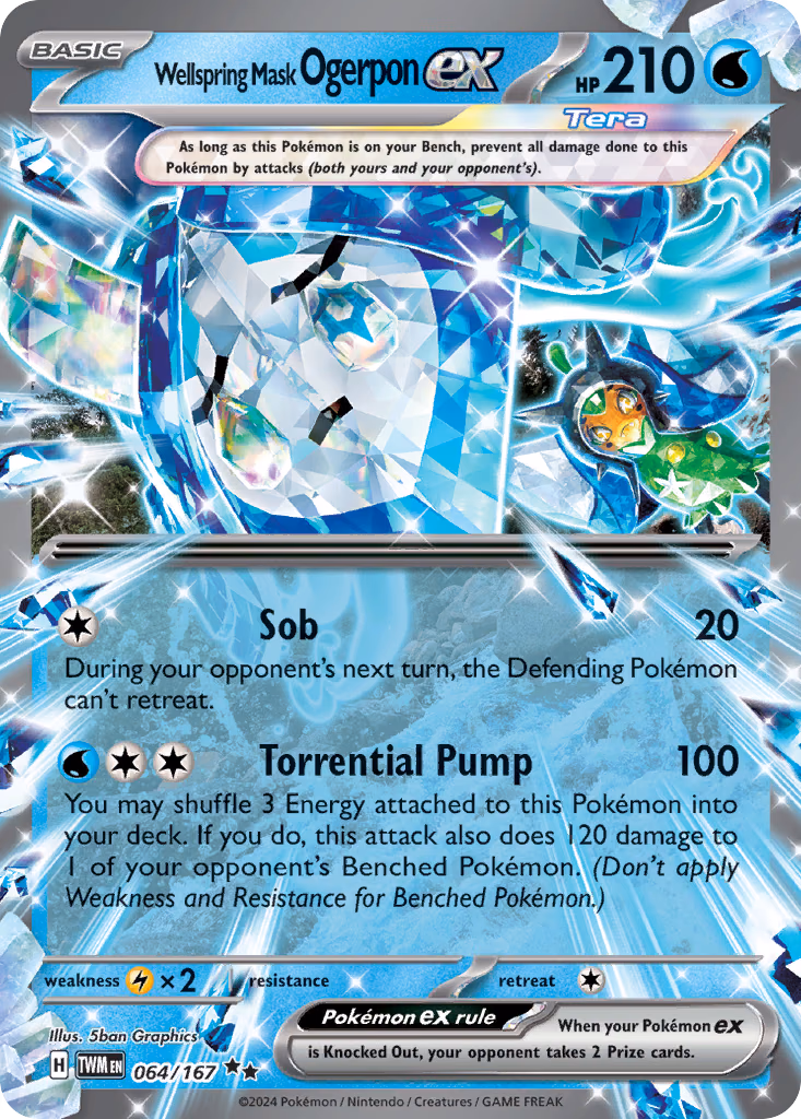 Wellspring Mask Ogerpon ex Pokemon card (064/167, Twilight Masquerade)