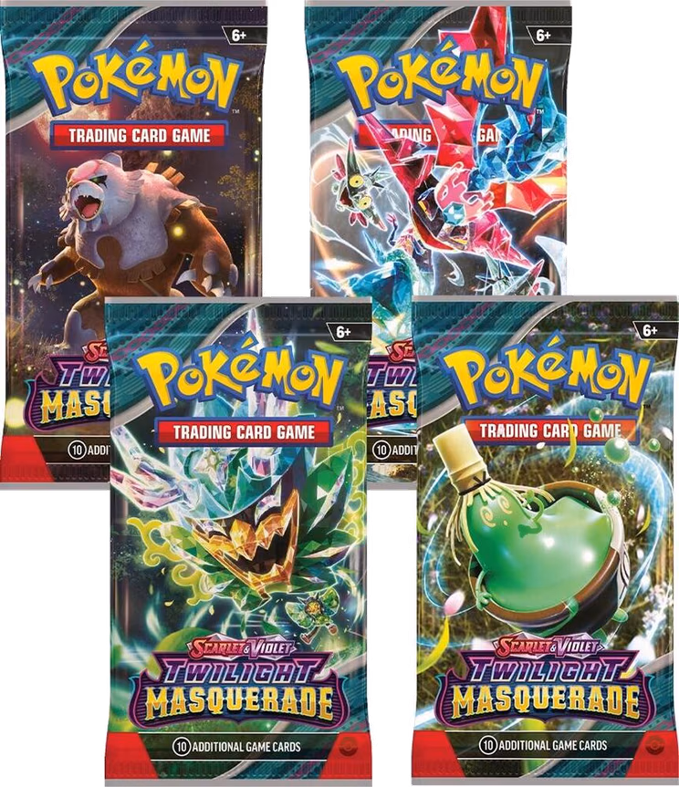 Pokemon Twilight Masquerade Booster Pack Art Bundle [Set of 4]