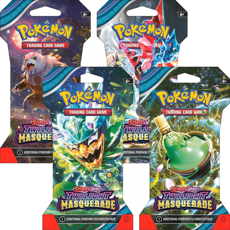 Pokemon Twilight Masquerade Sleeved Booster Pack Art Bundle [Set of 4]
