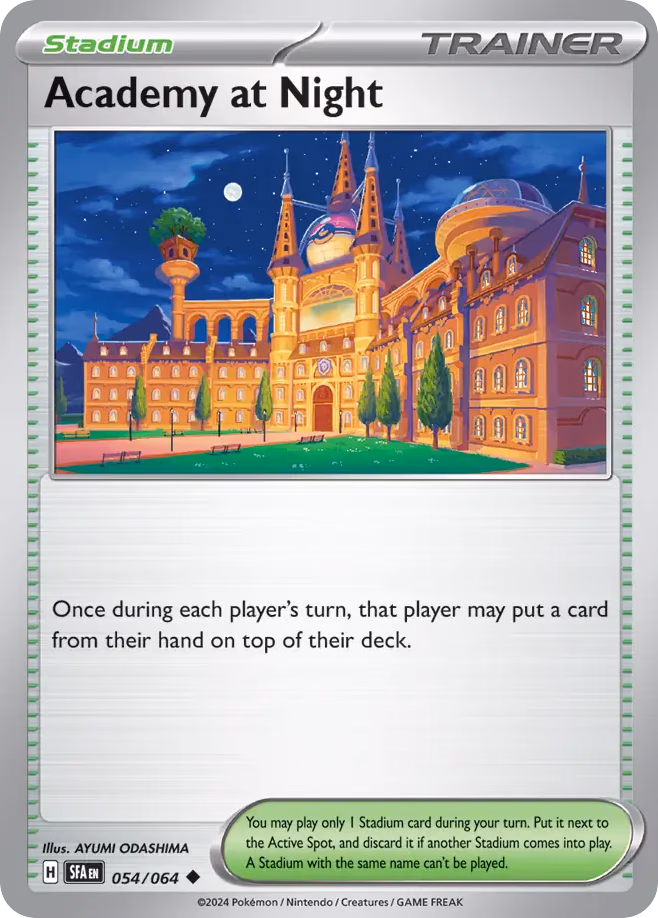 Academy at Night Pokemon card (054/064, Shrouded Fable)