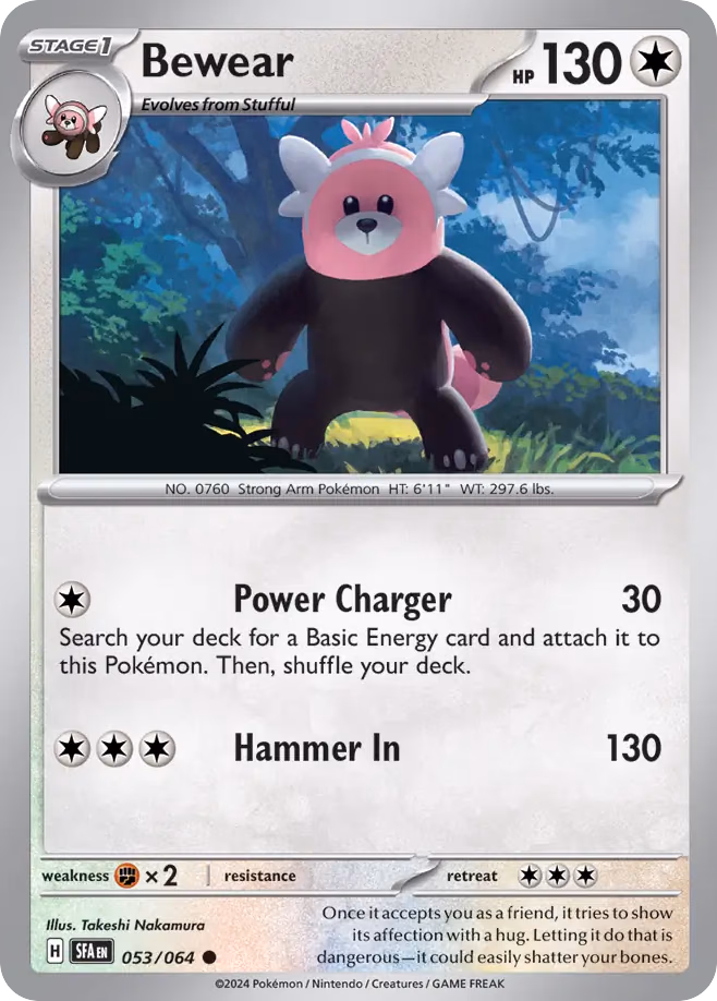 Bewear Pokemon card (053/064, Shrouded Fable)