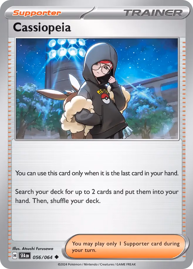 Cassiopeia Pokemon card (056/064, Shrouded Fable)