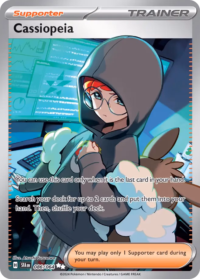 Cassiopeia Pokemon card (086/064, Shrouded Fable)