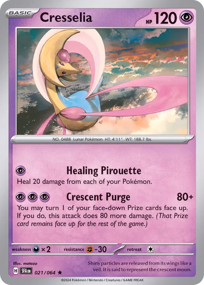 Cresselia Pokemon card (021/064, Shrouded Fable)