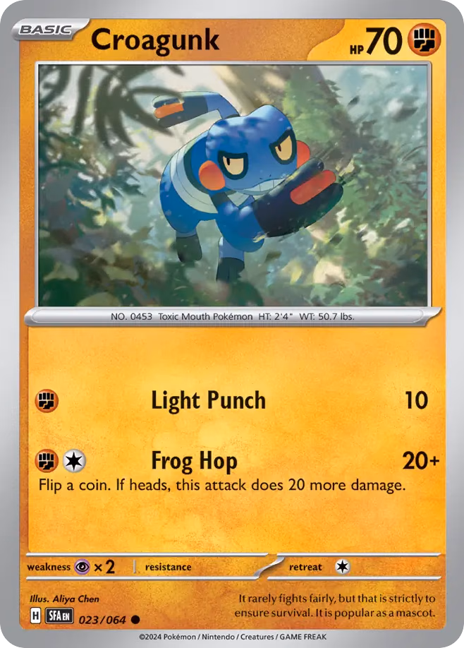 Croagunk Pokemon card (023/064, Shrouded Fable)