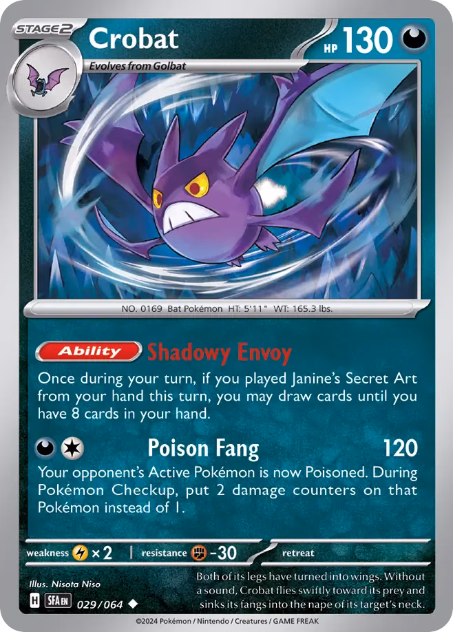 Crobat Pokemon card (029/064, Shrouded Fable)