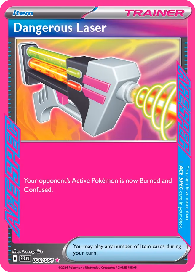 Dangerous Laser Pokemon card (058/064, Shrouded Fable)