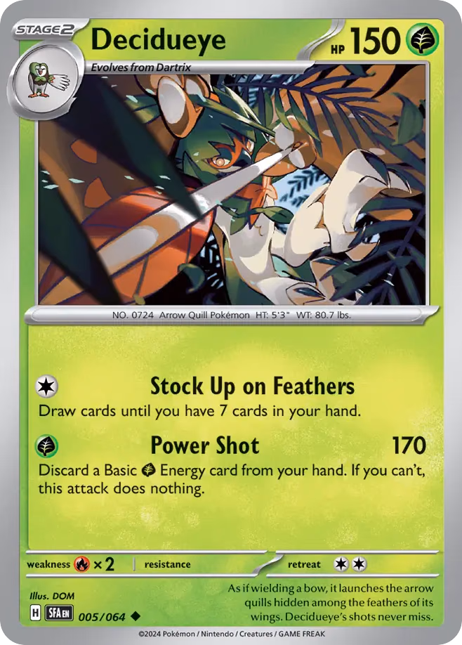 Decidueye Pokemon card (005/064, Shrouded Fable)