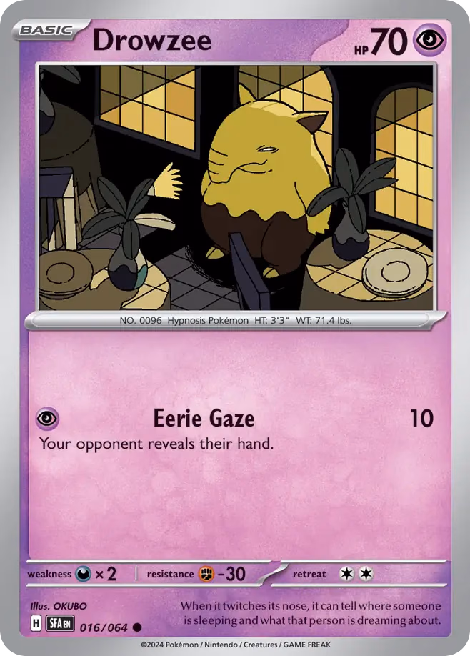 Drowzee Pokemon card (016/064, Shrouded Fable)
