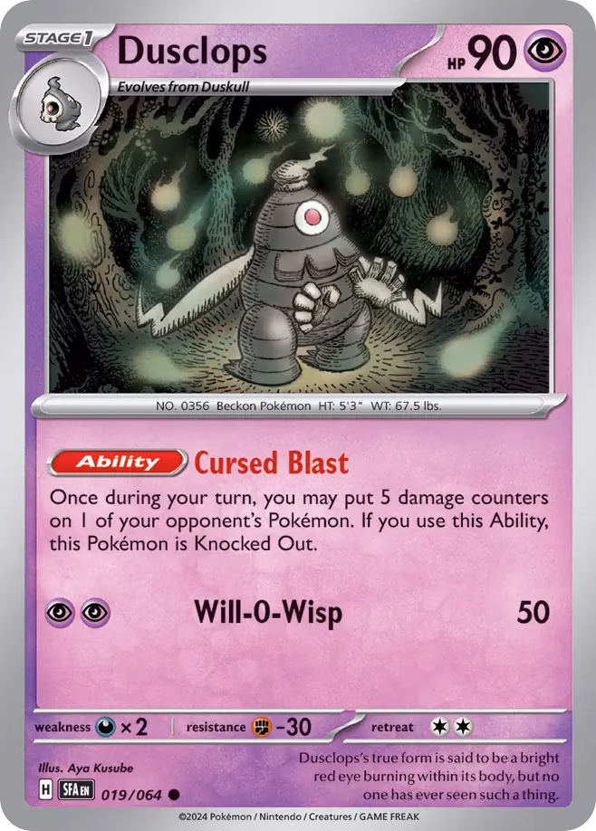 Dusclops Pokemon card (019/064, Shrouded Fable)