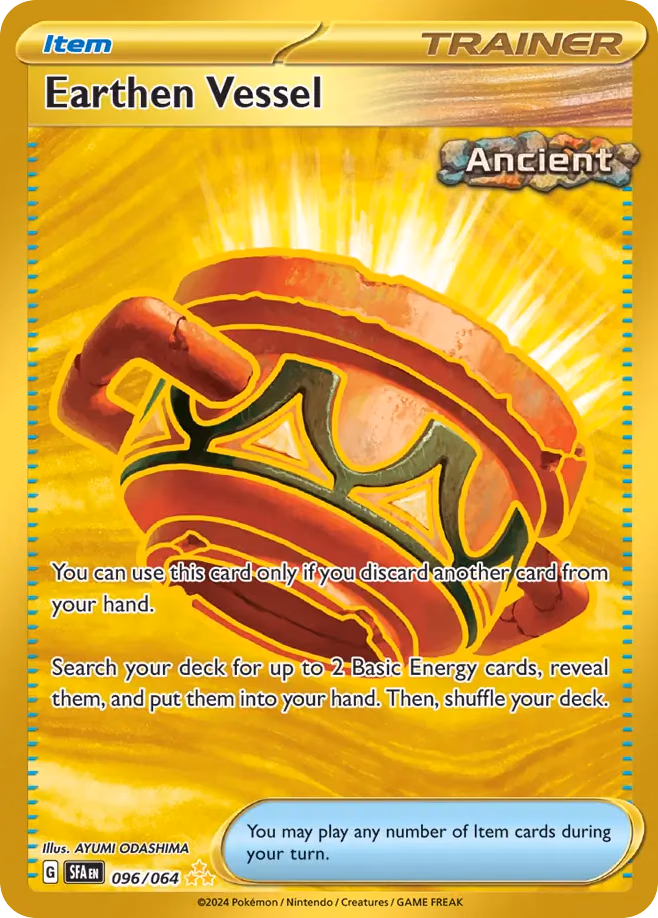 Earthen Vessel Pokemon card (096/064, Shrouded Fable)