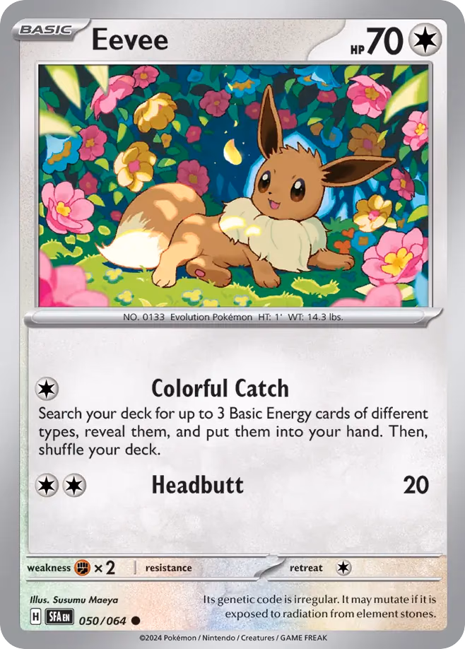 Eevee Pokemon card (050/064, Shrouded Fable)