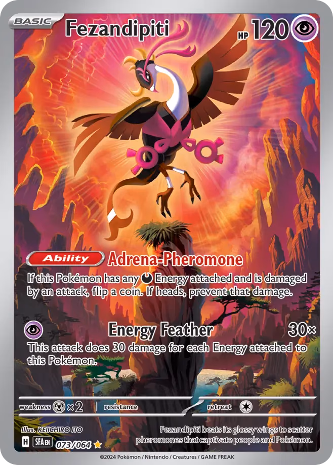 Fezandipiti Pokemon card (073/064, Shrouded Fable)