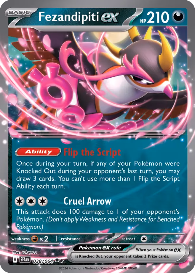 Fezandipiti ex Pokemon card (038/064, Shrouded Fable)