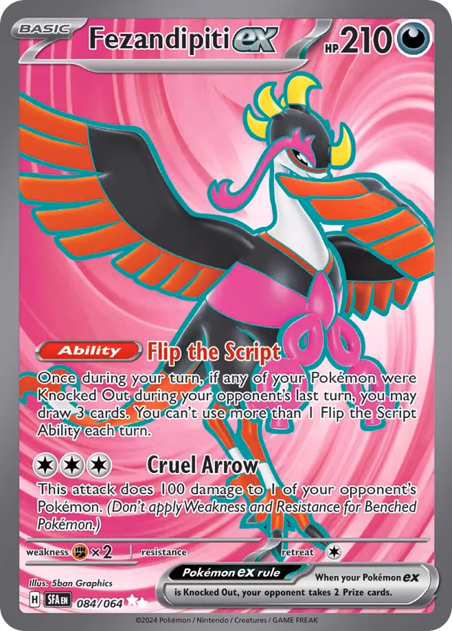 Fezandipiti ex Pokemon card (084/064, Shrouded Fable)