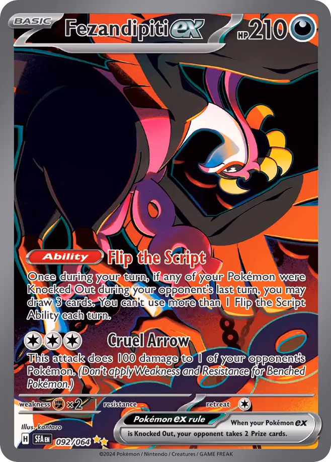 Fezandipiti ex Pokemon card (092/064, Shrouded Fable)