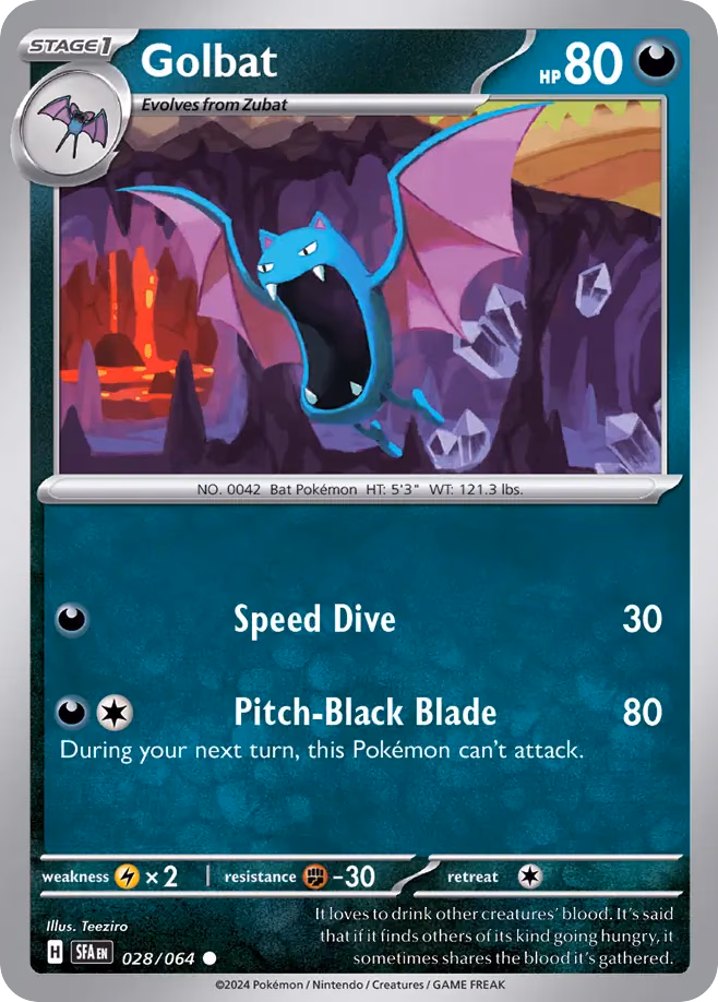 Golbat Pokemon card (028/064, Shrouded Fable)
