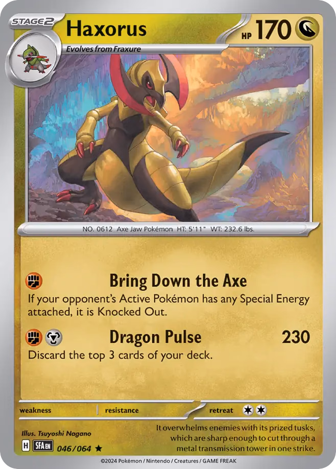 Haxorus Pokemon card (046/064, Shrouded Fable)