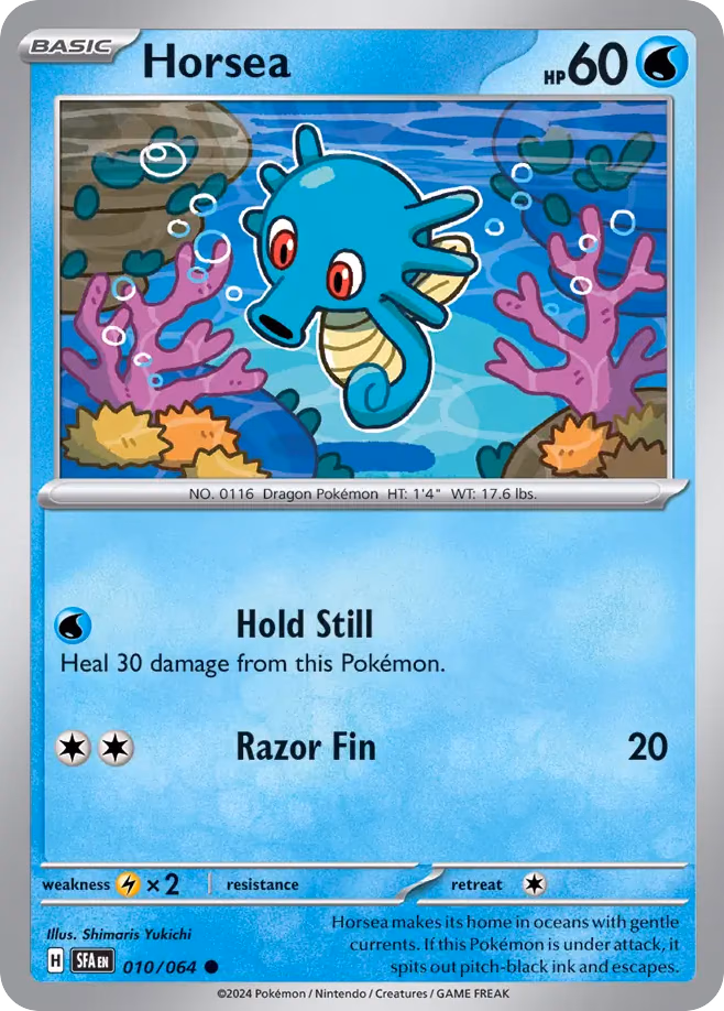 Horsea Pokemon card (010/064, Shrouded Fable)