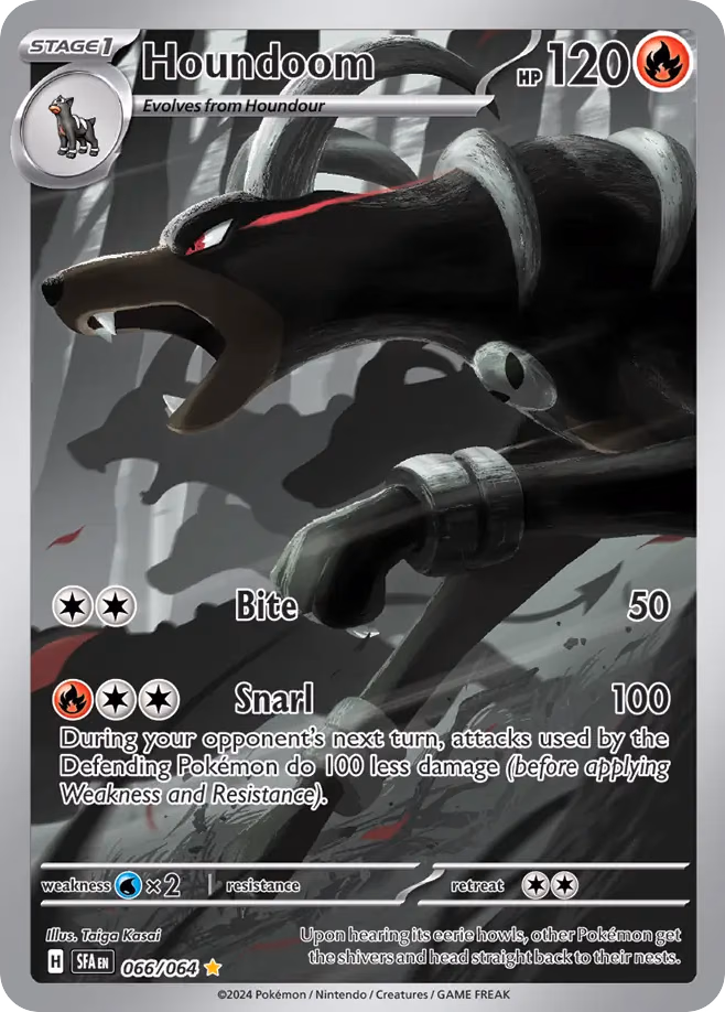 Houndoom Pokemon card (066/064, Shrouded Fable)