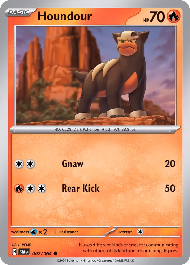 Houndour Pokemon card (007/064, Shrouded Fable)