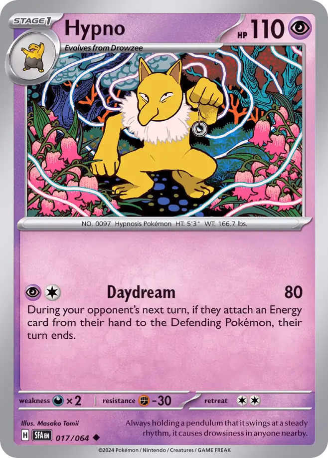 Hypno Pokemon card (017/064, Shrouded Fable)