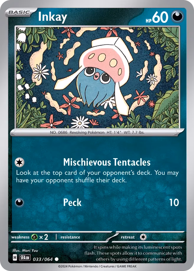 Inkay Pokemon card (033/064, Shrouded Fable)