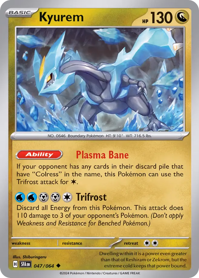 Kyurem Pokemon card (047/064, Shrouded Fable)
