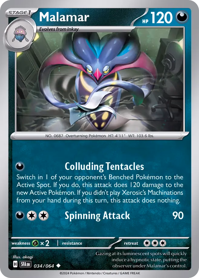 Malamar Pokemon card (034/064, Shrouded Fable)
