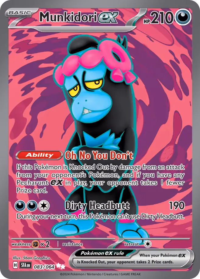 Munkidori ex Pokemon card (083/064, Shrouded Fable)