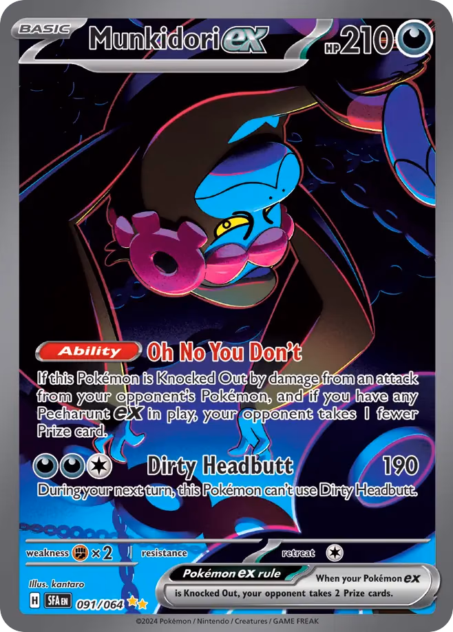 Munkidori ex Pokemon card (091/064, Shrouded Fable)