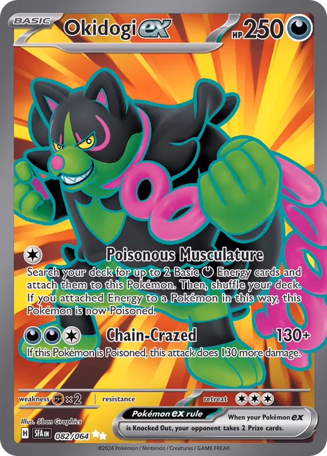 Okidogi ex Pokemon card (082/064, Shrouded Fable)