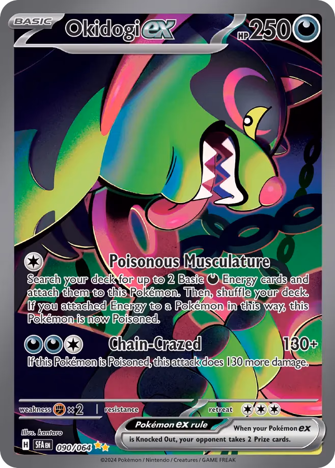 Okidogi ex Pokemon card (090/064, Shrouded Fable)