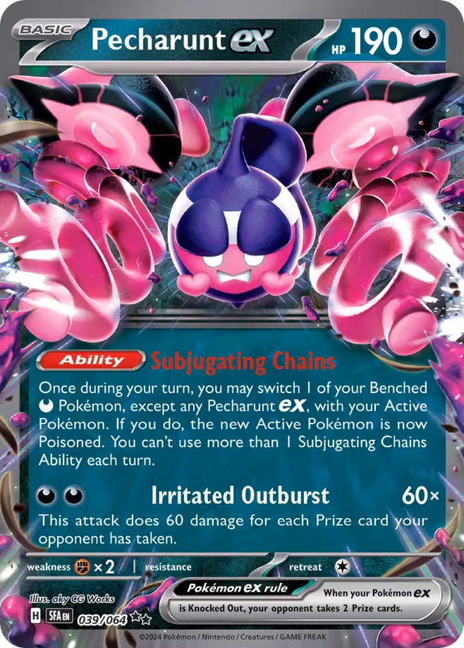 Pecharunt ex Pokemon card (039/064, Shrouded Fable)