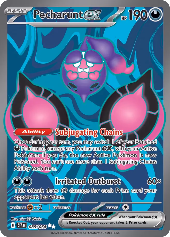 Pecharunt ex Pokemon card (085/064, Shrouded Fable)