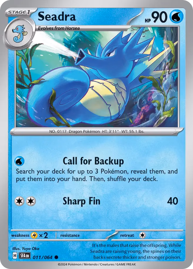 Seadra Pokemon card (011/064, Shrouded Fable)