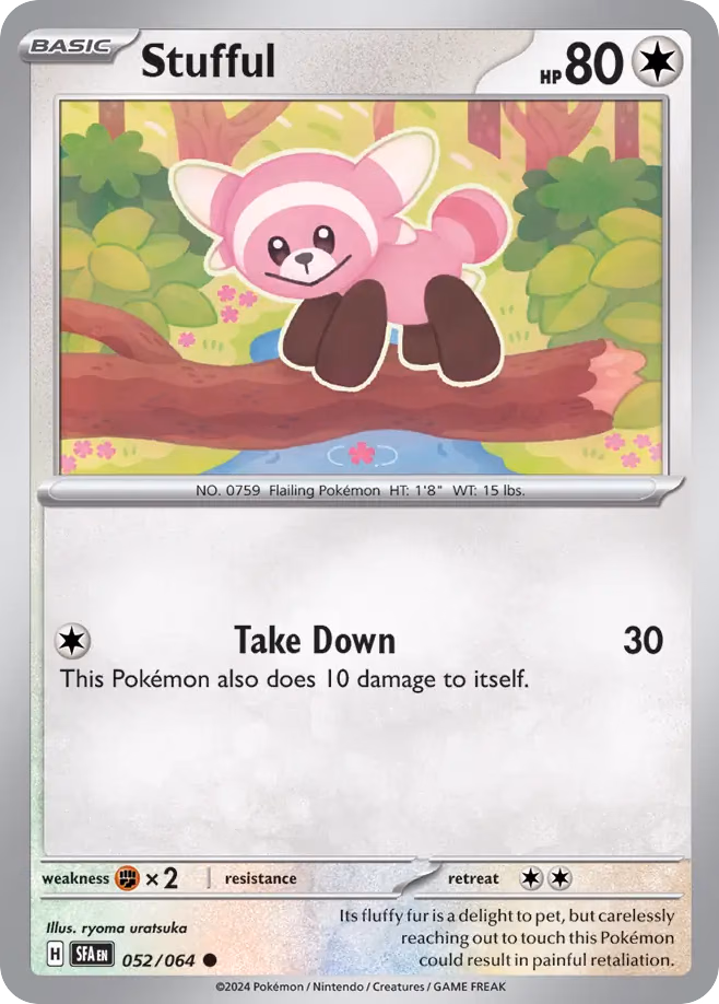 Stufful Pokemon card (052/064, Shrouded Fable)