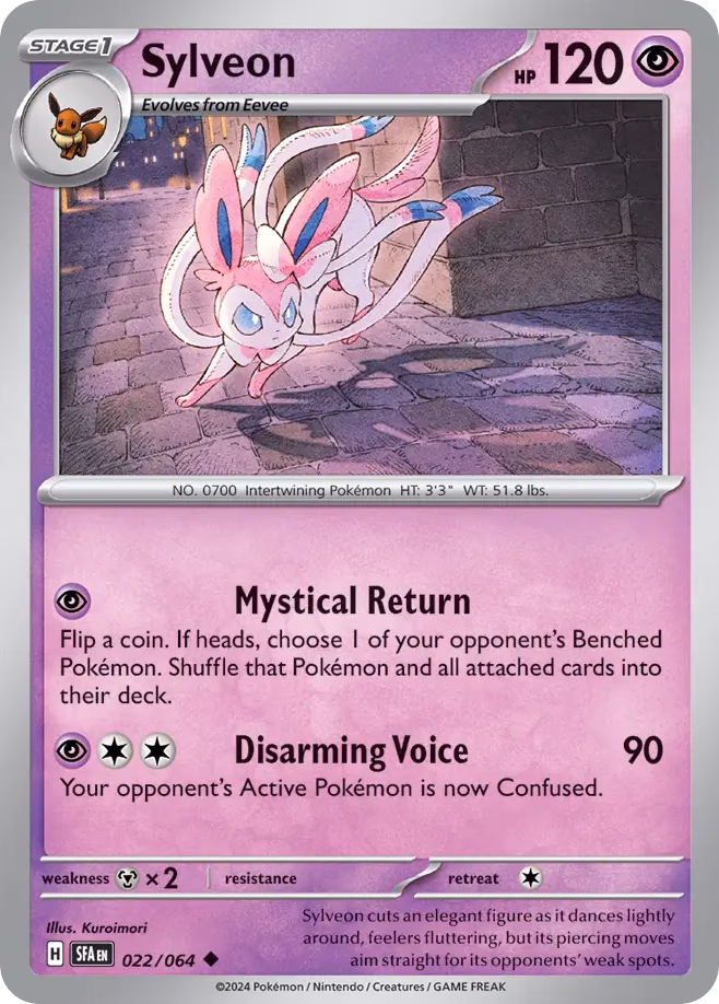 Sylveon Pokemon card (022/064, Shrouded Fable)